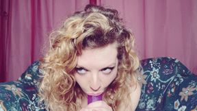 Deepthroating My Dildo in My Satin Nightie