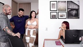 Unexpected Foursome with a Busty MILF Turns into Wild Swingers Fantasy