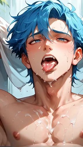 Blue-haired Muscle Orgy in a Snowy Cave! Gay XXX Porn!