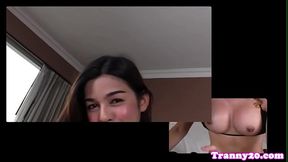 Alluring twosome tgirls pulling cock till cum