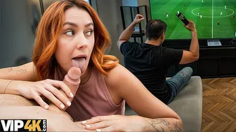 Cherry Candle fucks her friend while cuckold boyfriend watches her