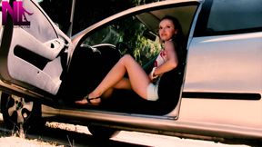 Sensual foot massage and dangling in flip flops in my car