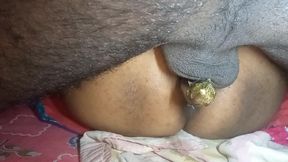 Big Ass Indian Bhabhi Cum by Fucking a Big Brinjal and Husband's Cock