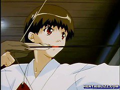 Hentai cutie caught and fucked by monster