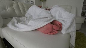 Beautiful feet rubbing under the blanket V2a