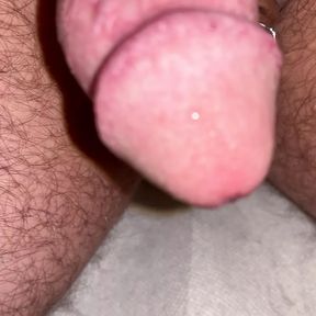 Anal Steve has his cock dripping and flowing precum all over his ball stretching weight, the precum goes in his mouth