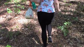 Deep forest blowjob with stepdad