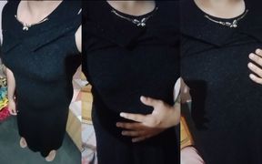 Indian Gay Crossdresser Bottom Gaurisissy Feeling Horny in Black Dress Real Homemade Sex