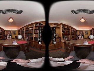 VR Bangers: Blonde Teen Rides a Huge Wang in the College Principal’s Office - VR Porn