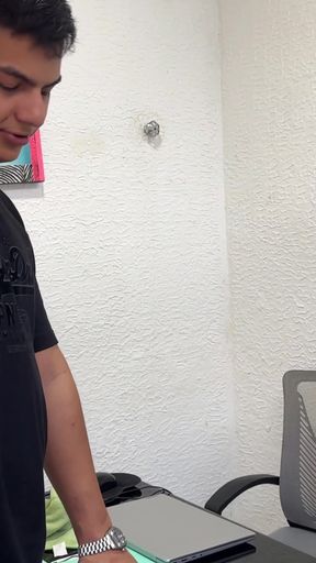Maid gets fucked by her dark-haired boss with a huge penis while he catches her masturbating in his work office&hellip;   Clip 1