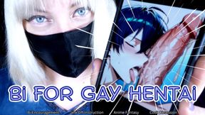 Bi For GAY Hentai - 4K - Bi Encouragement, Jerk Off To Homosexual Hentai, Anime Fantasy, Eye Contact, Light Humiliation