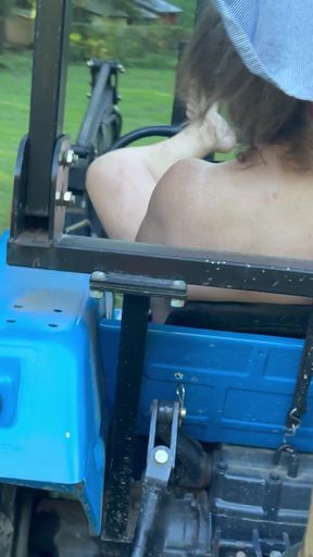 Mature Wife Dirty Feet Gets Naked and Naughty on the Tractor After Working Hard Outside