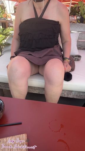 I Take off My Thong in Public and Show off in Micro Skirt with Anal Plug