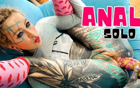 Skinny Tattoo Girl Plays with Her Anal Hole - Sextoy Masturbation