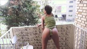 ”Flashing Latin Cutie Massages Her Puffy Peach”