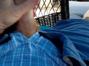 Hairy ginger stroking that cock