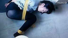 Pretty Girl Tied Up With Duct Tape
