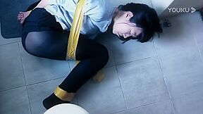 Pretty Girl Tied Up With Duct Tape