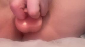 Naughty girl pleasures ass and pussy at home alone