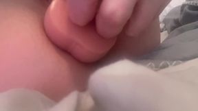 Naughty girl pleasures ass and pussy at home alone