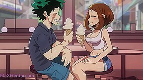 Uraraka x Deku: Accidental Pussy Creampie on the First Date (Anime Hentai)