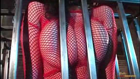 Busty babe bangs monster boner within cell, finally liberated