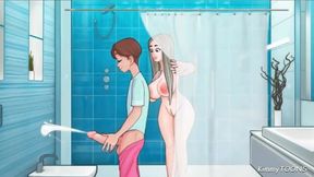 Miss Kitty In Sexnote - Big Dick Stepbrother Masterbated While His Stepsister Was Taking A Shower