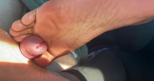 Sexy Stepmom Gives Foot and Solejob in Car