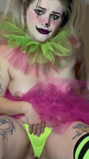 Desperate Clown Girl Pees Pants