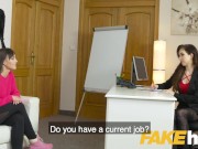 Female Agent Busty agents toys cause wet and horny lesbian orgasms