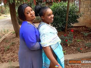 African MILF Lesbians Make Out In Public During House Party