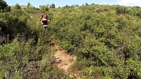Hot blonde mom Alexia having fun with 2 cocks in the forest