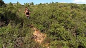 Hot blonde mom Alexia having fun with 2 cocks in the forest