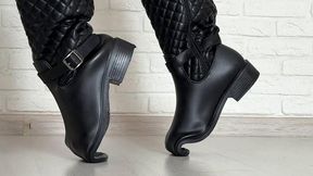 Leather boots full destruction, Lia destroying new knee high boots, ripping boots, broken boots, wrecked boots