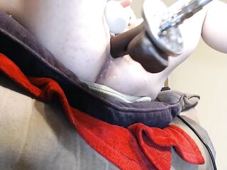 Snatch Stretched Up Close On BBC Fuck Machine
