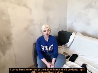 Hawt blonde enjoys anal-copulation with worker. Cum in ass [Deutsch]