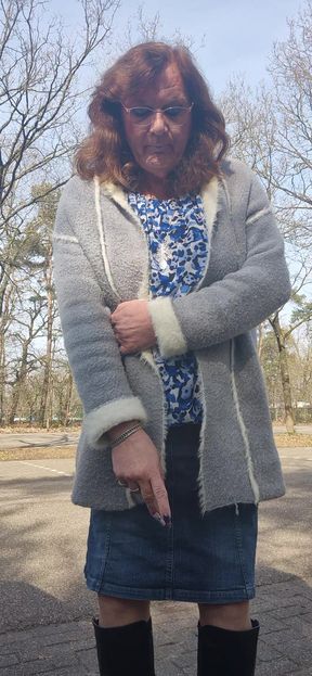 Enjoying a cigarette outside