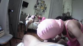 Milf POV Blowjob Video with Sexy Clothes, Fishnet Pantyhose and Ankle Boots with Cum in Mouth