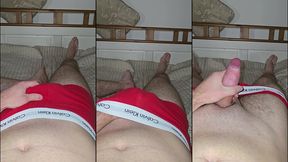masked straight dom’s red underwear bulge tease - phantomgentx