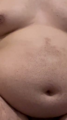Fat chubby Guy plays with Big Man Boobs and Body Verbal Dirty Talk   Clip 1