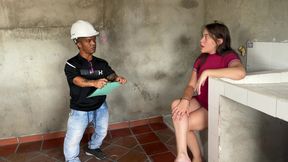 Little Engineer Fucks a Pregnant Girl in Exchange for a Home Inspection and Ends up Shoving His Huge Cock Into Her.