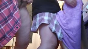 Our milf stepmom masturbates while watching me fuck my stepsister in the kitchen - IkaSmokS