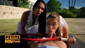 Alexis Crystal and Black Angel Tamed in a Hot Anal Threesome with Their Coach