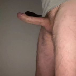 Horny daddy jerking and cumming his big dick