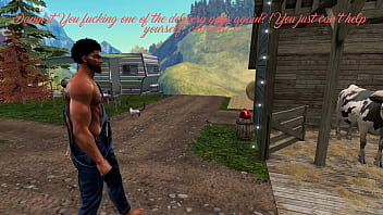 Second Life Black man delivering package fucks white woman with her Black man stepbrother