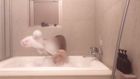 mixed bathing in a bubble bath