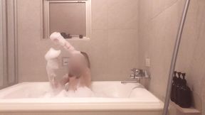 mixed bathing in a bubble bath