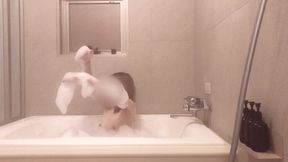 mixed bathing in a bubble bath