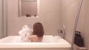 mixed bathing in a bubble bath