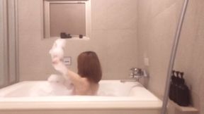 mixed bathing in a bubble bath